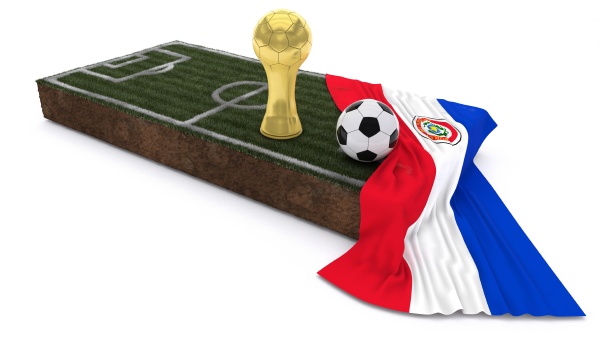 3d soccer ball and trophy on