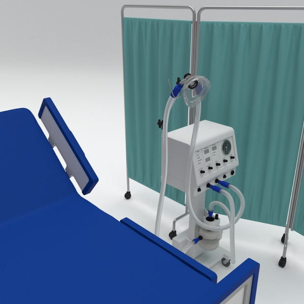 3d hospital bed with respirator