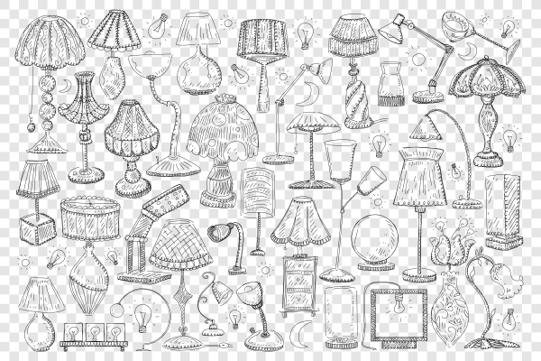 lamps and shades doodle set