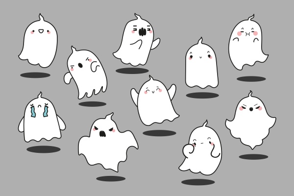 ghosts doodle set