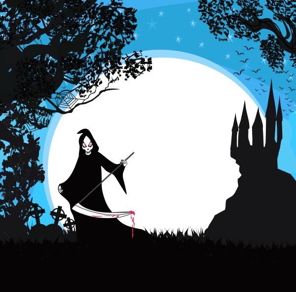 halloween grim reaper frame with space