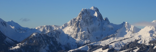 gummfluh in winter mountain near