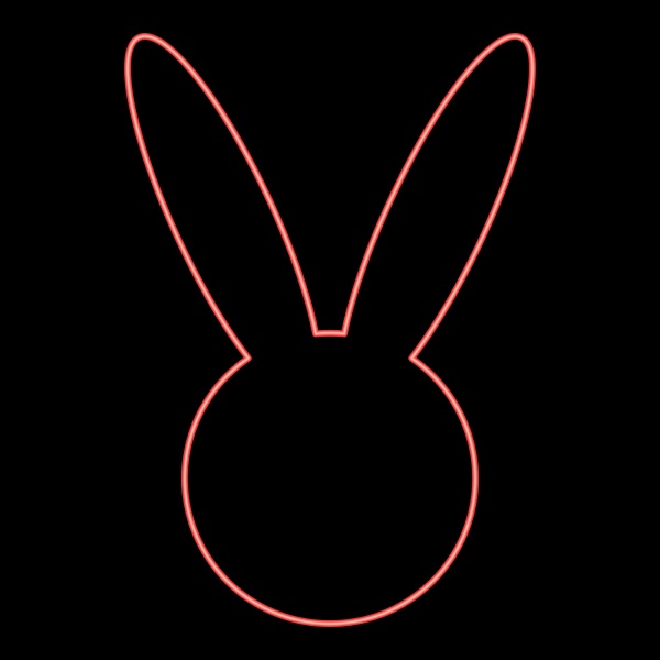 neon hare or rabbit head red