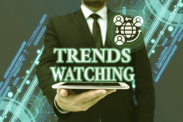 text sign showing trends watching