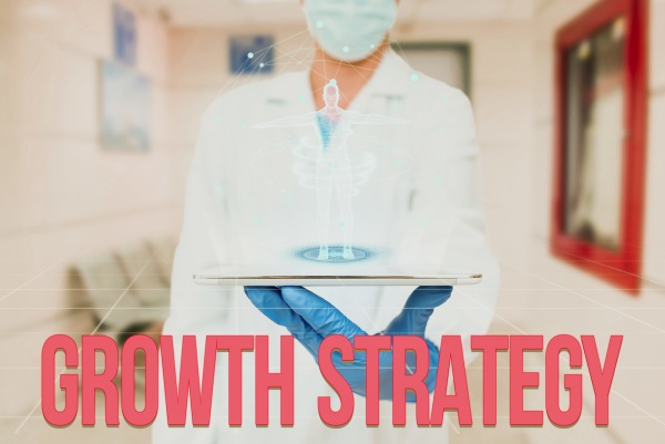 Conceptual caption Growth Strategy. Business approach - Royalty free