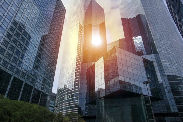 modern discrict of group of skyscrapers