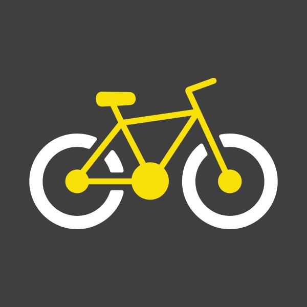 bicycle vector icon on dark background