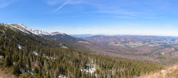 panorama of western beskid mountains