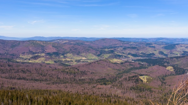 panorama of western beskid mountains