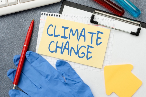 handwriting text climate change concept