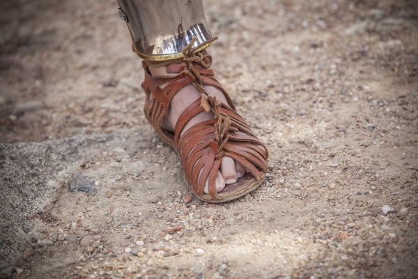 roman legionary foot soldier wearing caliga