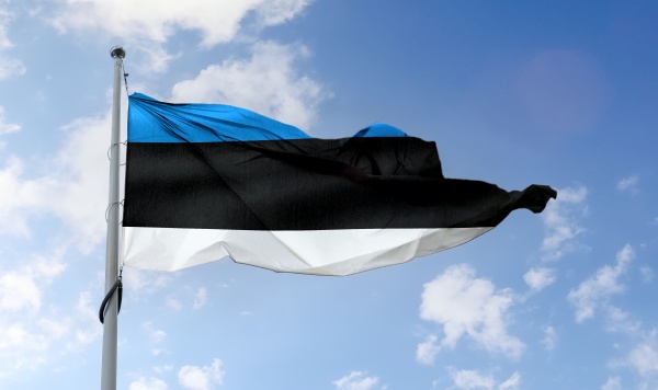 estonia flag realistic waving