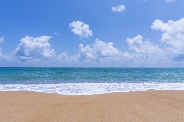 beach sand and blue sea landscape