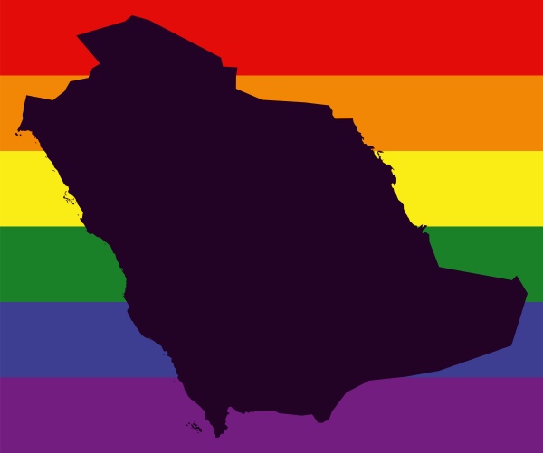 Saudi Arabia LGBT map with rainbow color flag - Stock image #30833162 ...