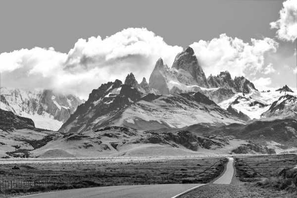 scenic mountains torres del paine in