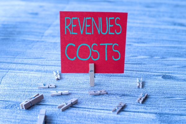 writing displaying text revenues costs