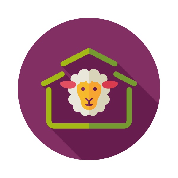 sheep house vector icon