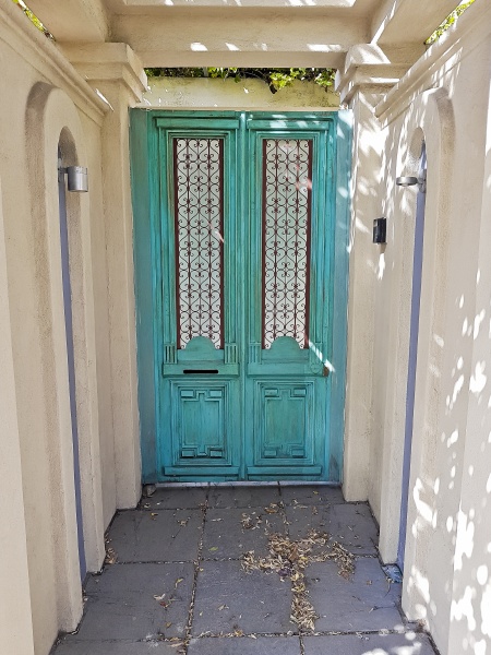 beautiful, turquoise, wooden, door, in, the - 30890717