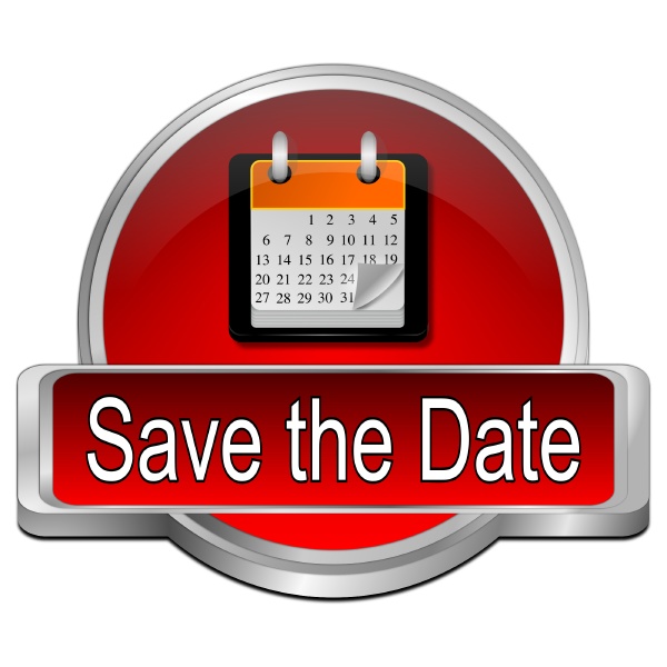 save the date button red