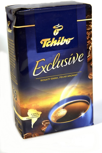 tchibo exclusive coffee on a white