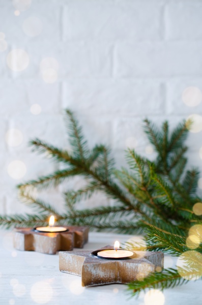 christmas minimalistic decor in scandinavian interior
