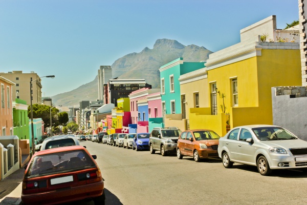 many colorful houses bo kaap district