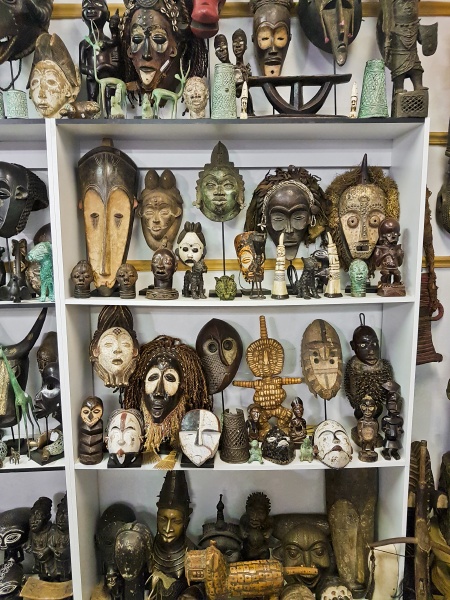 african voodoo wooden masks souvenir shop