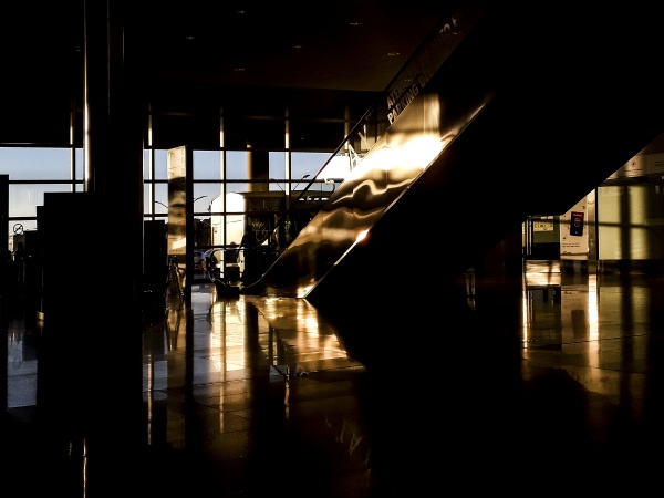 carrasco airport interior high contrast scene