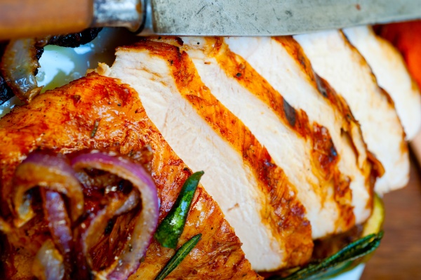 roasted grilled bbq chicken breast with