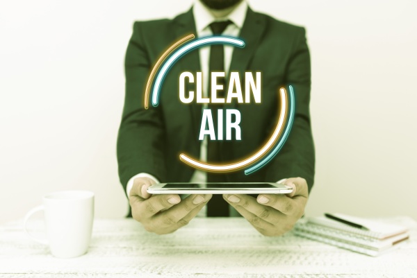 text caption presenting clean air