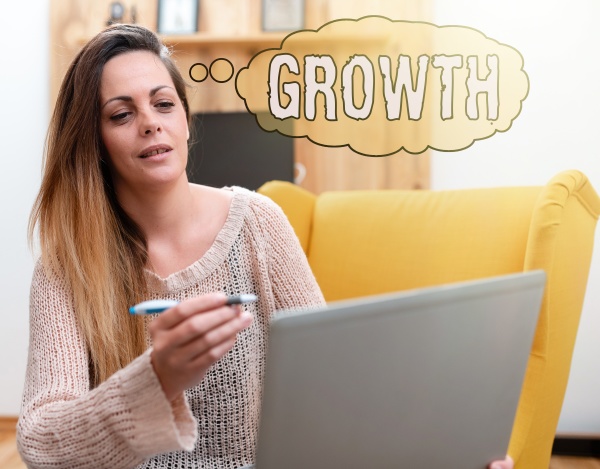 text caption presenting growth internet