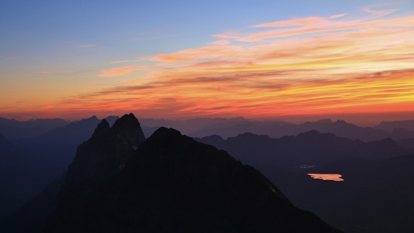 sunset view from mount titlis