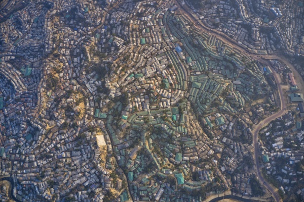 aerial view of a huge refugee