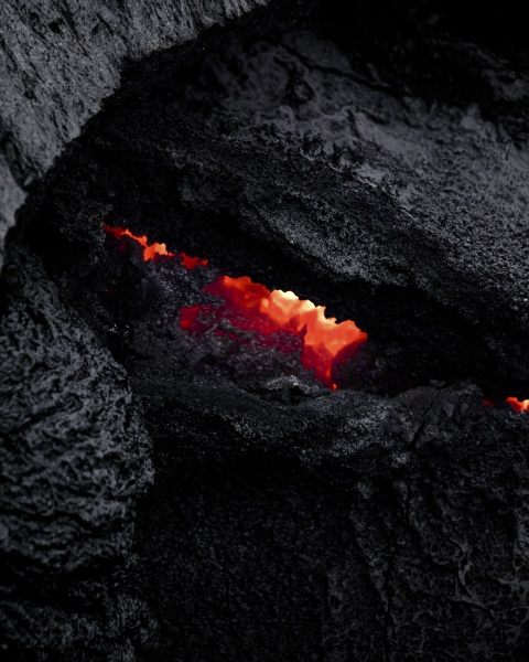 close up of lava cooling down