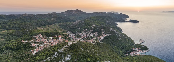 aerial view of lastovo town