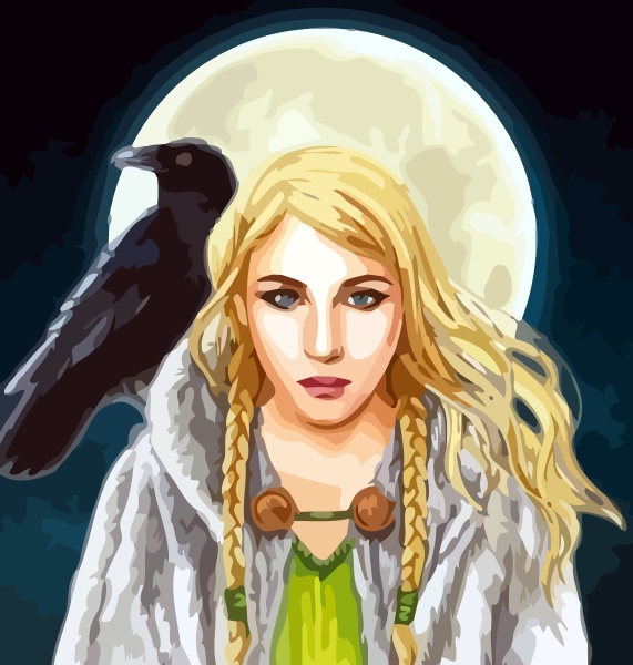 freya nordic mythology goodess illustration