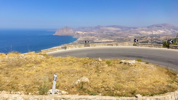 winding road to erice town on