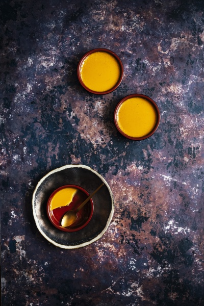 baked custard infused with rooibos