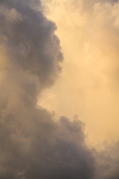 gold and gray cumulus clouds