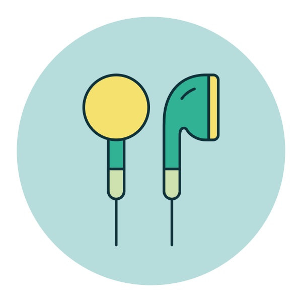 ear bud headphone vector flat icon