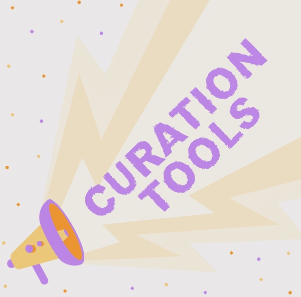 sign displaying curation tools business
