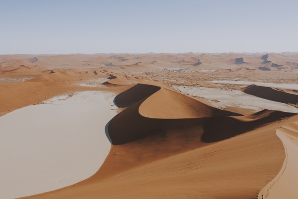 aerial view of sand dunes and