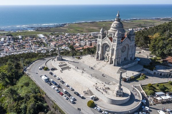 aerial view of cathedral in viana