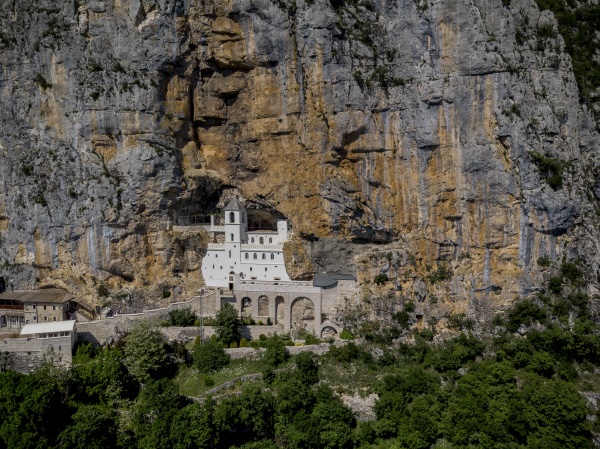 aerial view of ostrog monastery