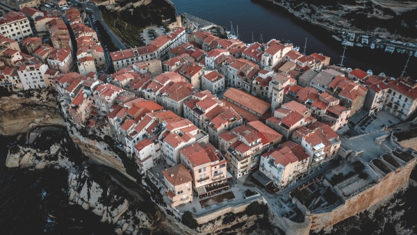 aerial view of bonifacio old town