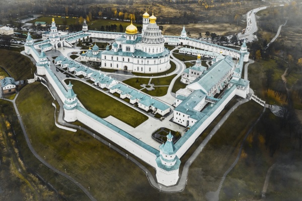 aerial view of new jerusalem monastery