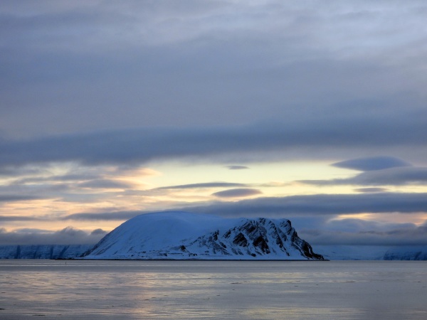 landscape at the porsangerfjord in winter