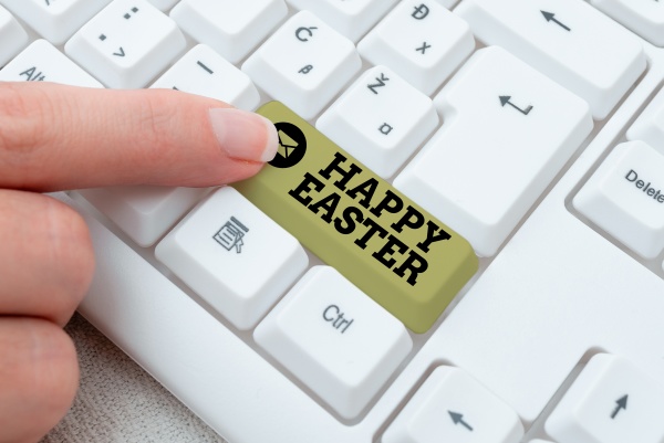 text caption presenting happy easter