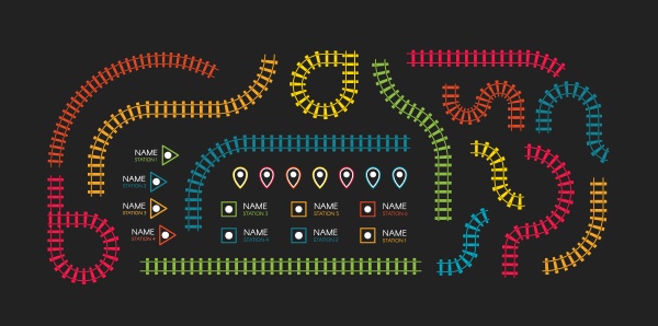 railroad tracks subway stations map