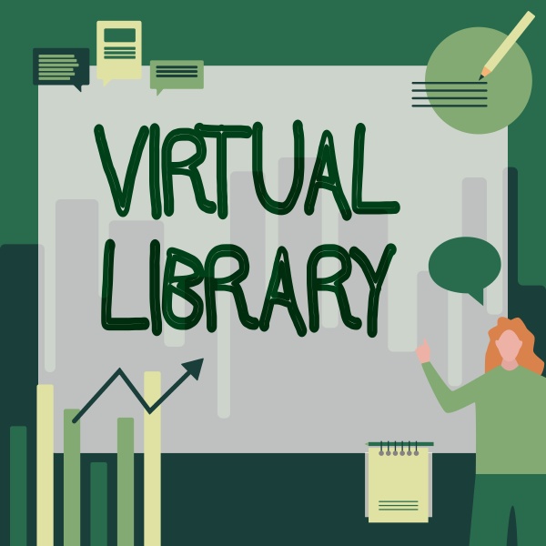 handwriting text virtual library conceptual